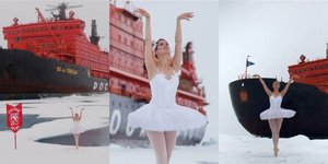 H ερασιχνέδια μπαλαρίνα Ντάρια Πέντσεβα χορεύει στον Βόρειο Πόλο