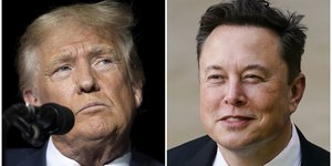 O Ρεπουμπλικανός προεδρικός υποψήφιος Ντόναλντ Τραμπ και ο δισεκατομμυριούχος Έλον Μασκ 