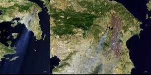 Ο χάρτης του Copernicus για τη φωτιά στην Αττική