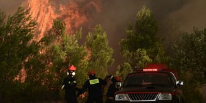 Firefighters Battle Massive Wildfire in Northeastern Attica