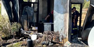 Το σπίτι στην Κεφαλονιά μετά την φωτιά που εκδηλώθηκε