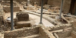 Ο αρχαιολογικός χώρος στη βόρεια είσοδο του σταθμού Αγία Σοφία