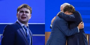 Βουρκωμένος ο γιος του Τιμ Γουόλτς αγκάλιασε τον πατέρα του στο συνέδριο των Δημοκρατικών