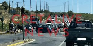 Από τη σύγκρουση των οχημάτων στο Ηράκλειο Κρήτης
