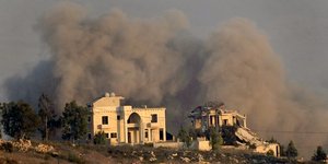 Βομβαρδισμένη γειτονιά στον Λίβανο