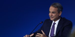 O Κυριάκος Μητσοτάκης στη συνέντευξη Τύπου της 88ης ΔΕΘ