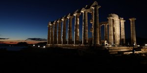 Iconic Temple of Poseidon Gets a New Lighting System