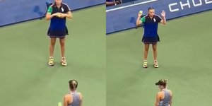 Η αντίδραση της τενίστριας προς το ball girl 