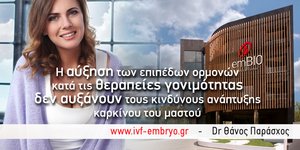 Παγκόσμια μελέτη: Θεραπείες γονιμότητας δεν αυξάνουν τις πιθανότητες υποτροπής του καρκίνου του μαστού