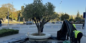 Ελαιόπανα στα πεζοδρόμια του δήμου Θεσσαλονικης