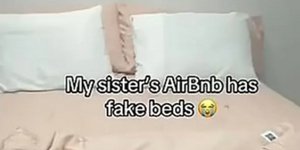 Fake bed σε Airbnb