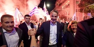 Ο Κυριάκος Μητσοτάκης στη γιορτή της Ρηγίλλης