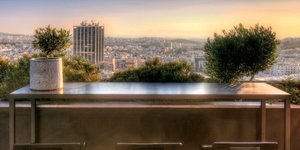 Η θέα από τον 21ο όροφο του εστιατορίου 