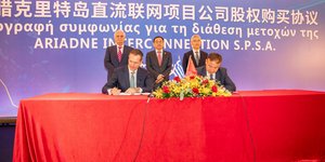 O Πρόεδρος και Διευθύνων Σύμβουλος του Διαχειριστή κ. Μάνος Μανουσάκης και ο Πρόεδρος της SGID κ. Yu Jun.