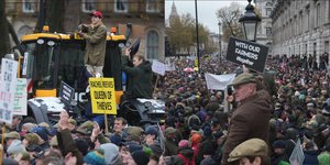 Στιγμιότυπα από τη διαδήλωση των Βρετανών αγροτών στο Λονδίνο