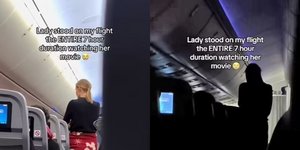 Επιβάτιδα στέκεται όρθια στο αεροπλάνο 