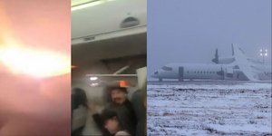 Στιγμιότυπα από τη δραματική προσγείωση του αεροσκάφους της Air Canada στο Χάλιφαξ