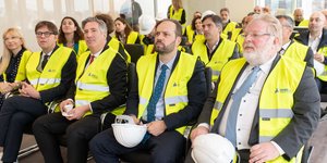 Εύη Δραμαλιώτη, Γενική Γραμματέας Συντονισμού Johaness Luebking Διευθυντής Task Force ΕΕ – SG RECOVER Luc Tholoniat, Γενικός Διευθυντής Οικονομικών Υποθέσεων-DGECFIN Ορέστη Καβαλάκης, Διοικητής ΕΥΣΤΑ Δημήτρης Δέμος, Διευθύνων Σύμβουλος, DEMO ABEE
