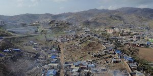 Περιοχή της Μαγιότ, κατεστραμένη από τον κυκλώνα