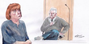 Σκίτσο από τη δίκη Πελικό