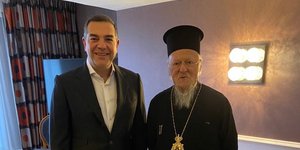 O Αλέξης Τσίπρας  με τον Οικουμενικό Πατριάρχη Βαρθολομαίο