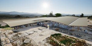 Φωτορεαλιστική απεικόνιση του νέου στεγάστρου των βασιλικών διαμερισμάτων 