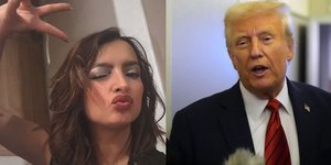 Η Αντρέα Πέτρο, κόρη του προέδρου της Κολομβίας και ο πρόεδρος των ΗΠΑ, Ντόναλντ Τραμπ