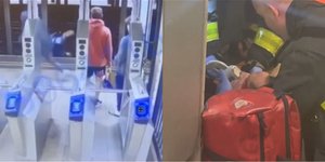 H στιγμή της απρόκλητης επίθεσης στο μετρό της Νέας Υόρκης