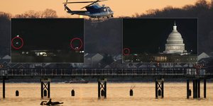 Τα φώτα του αεροσκάφους και του ελικοπτέρου στην Ουάσιγκτον ήταν ορατά από απόσταση