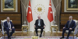 Από τη συνάντηση του Λαβρόφ με τον Ερντογάν και τον Φιντάν