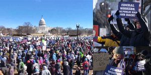 Διαδηλώσεις απολυμένων από την κυβέρνηση Τραμπ και άλλων εργαζομένων που τους στηρίζουν 