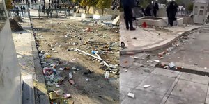 Υπηρεσίες του Δήμου Αθηναίων καθαρίζουν τους δρόμους από τις πέτρες