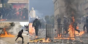 Επεισόδια στο Σύνταγμα μετά το συλλαλητήριο για τα Τέμπη