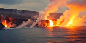 Αναπαράσταση έκρηξης ηφαιστείου Σαντορίνης