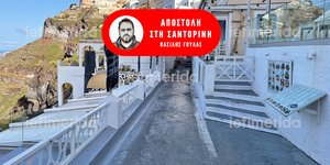 Ερημα σοκάκια και άδειοι δρόμοι στη Σαντορίνη