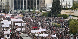 Πανοραμική από Σύνταγμα, συγκέντρωση Τέμπη