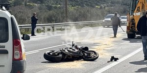 Φωτογραφία από το τροχαίο που σημειώθηκε στο Ηράκλειο