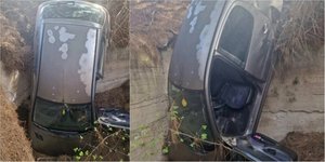 Το ΙΧ που ενεπλάκη στο τροχαίο