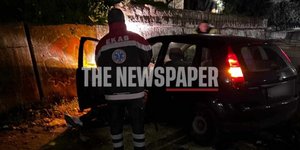Το ΙΧ που ενεπλάκη στο τροχαίο