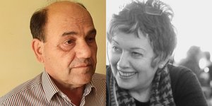 Τα στελέχη της Ανανεωτικής Αριστεράς Γιώργος Μπουλμπασάκος και Ευγενία Μπουρνόβα