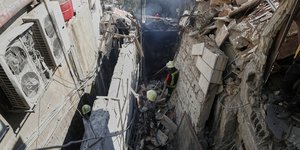 Το σημείο όπου χτύπησαν τα ισραηλινά πυρά στη Δαμασκό