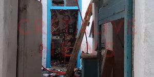 Κτίριο που έπιασε φωτιά στο Ηράκλειο