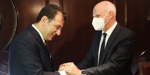 Ο Γιώργος Παπανδρέου με τον Εκρέμ Ιμάμογλου το 2021