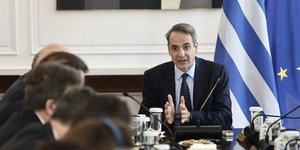 Ο Κυριάκος Μητσοτάκης στο υπουργικό 