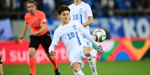 Ο Κωνσταντίνος Καρέτσας στο ντεμπούτο του με τη Εθνική Ελλάδας