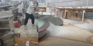 Η στιγμή που κρουαζιερόπλοιο παίρνει κλίση