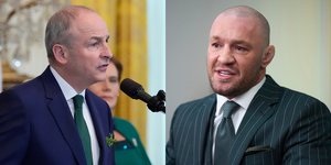 Ο Ιρλανδός πρωθυπουργός Μικαέλ Μάρτιν και ο Ιρλανδός σταρ του MMA, Κόνορ Μακ Γκρέγκορ