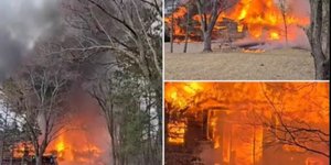 Από τη φωτιά που ξέσπασε μετά από τη συντριβή του αεροσκάφους