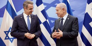Μητσοτάκης και Νετανιάχου από τη σημερινή συνάντησή τους στο Ισραήλ