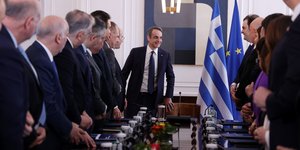 Ο Κυριάκος Μητσοτάκης στο υπουργικό